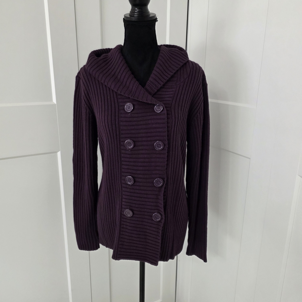 Women's Purple Double-Breasted Hoodie